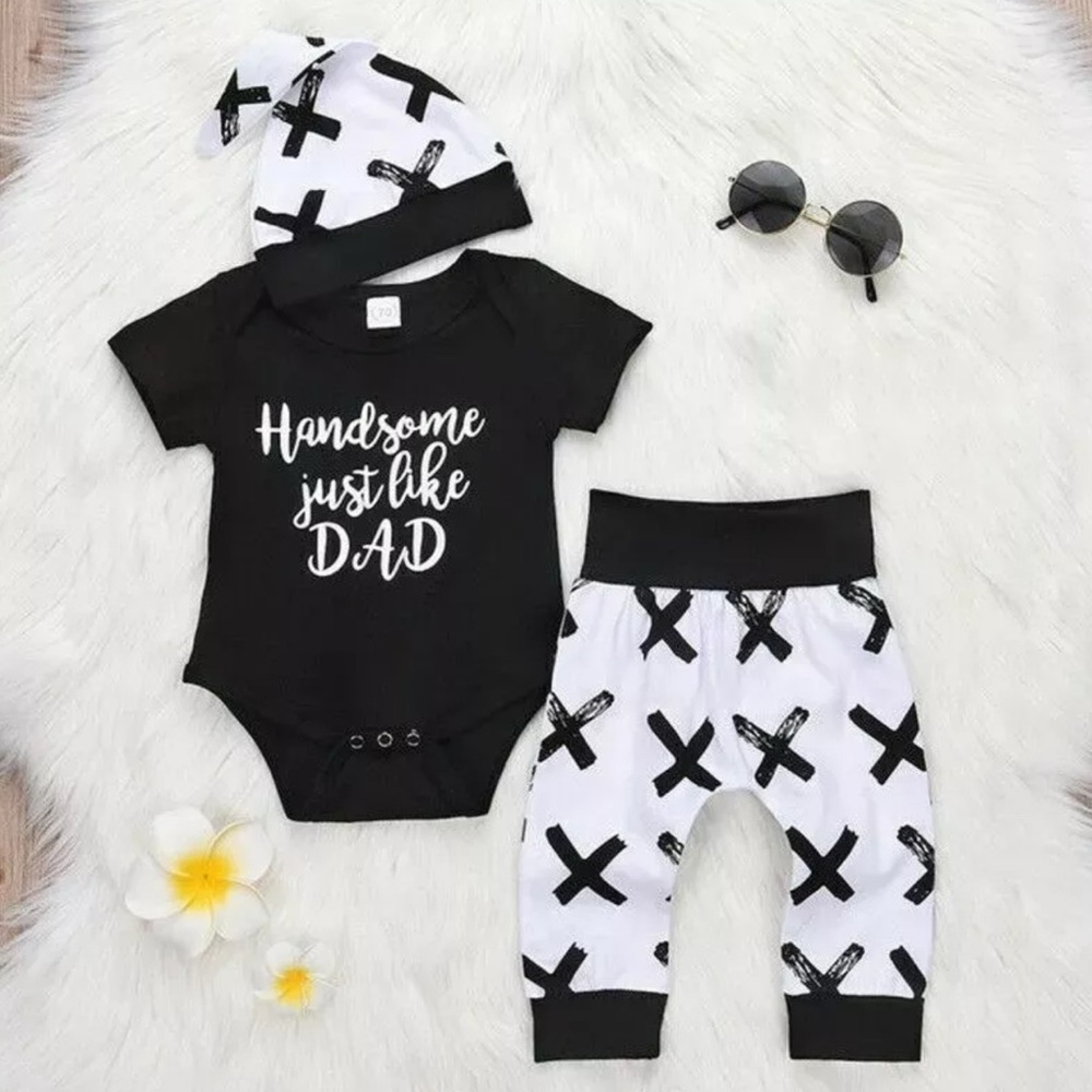 Black and White Baby Outfit Set